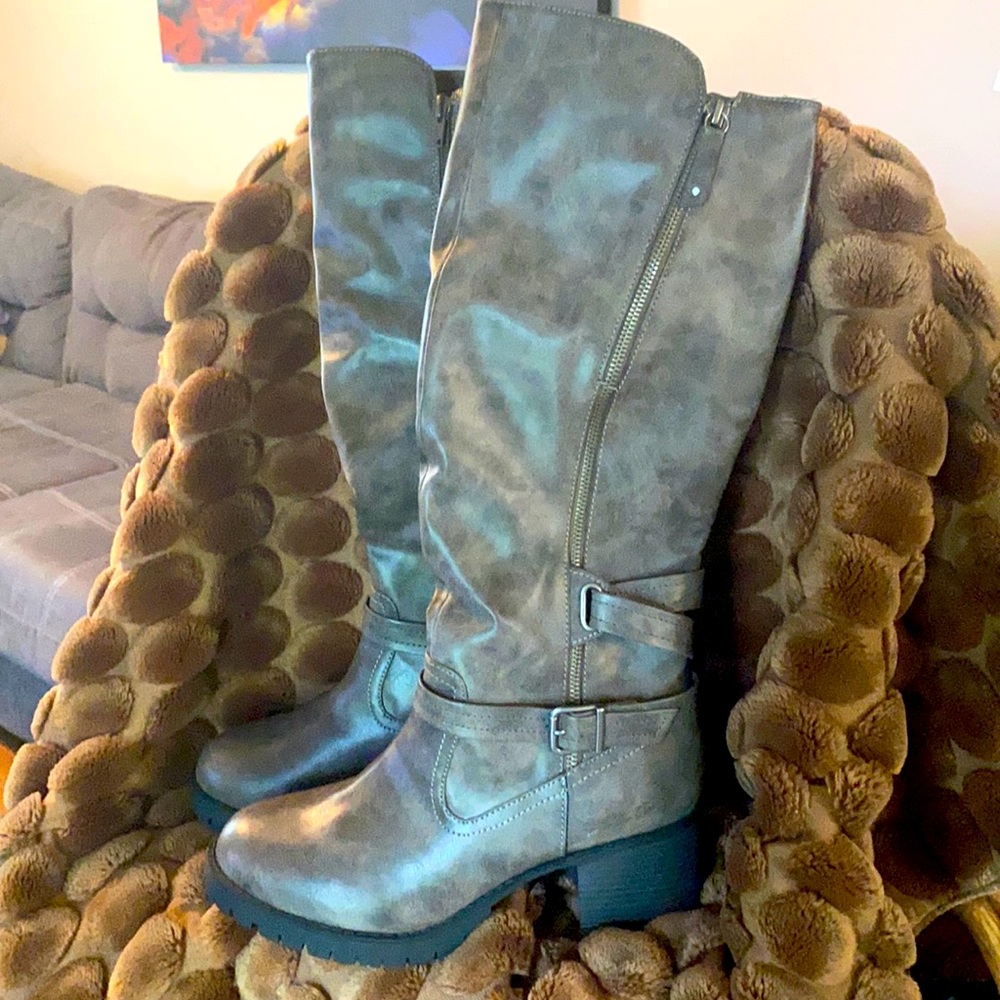 Jellypop Drift Knee-high Boots - Faux Leather